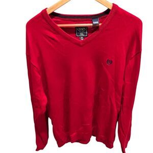 Chaps red vneck long sleeve men’s XL sweater
